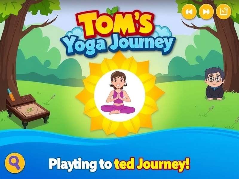Tom practicing yoga in the game Tom S Yoga Journey Game Screenshot